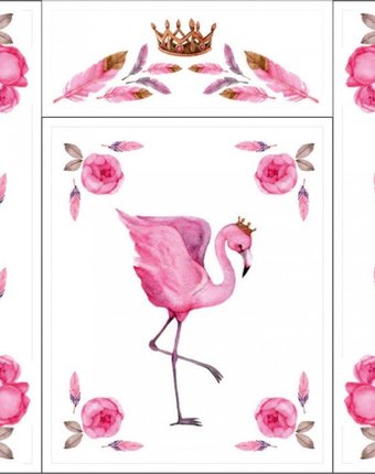 Миниатюра фотографии Топотушки пеленальный матрасик фламинго