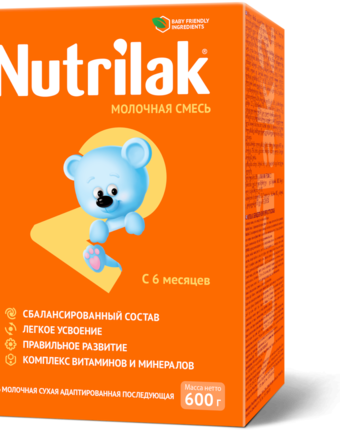 Миниатюра фотографии Молочная смесь nutrilak 2 6-12 месяцев, 600 г