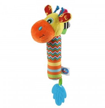 Игрушка-пищалка с погремушкой "Веселый жирафик" Умка