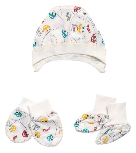 Чепчик пинетки/рукавички/чепчик Клякса