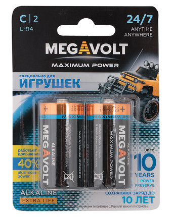Батарейки Megavolt C/LR14, 1.5V (2 шт.)
