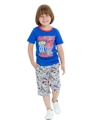 Миниатюра фотографии Комплект футболка/шорты веселый малыш спортивное лето