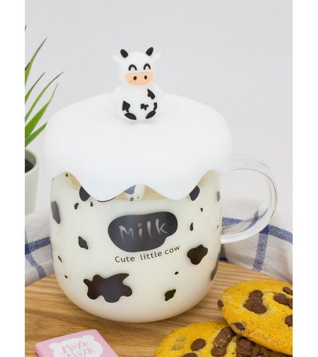 Mihi Mihi Кружка с крышкой Коровка Cute 500 мл