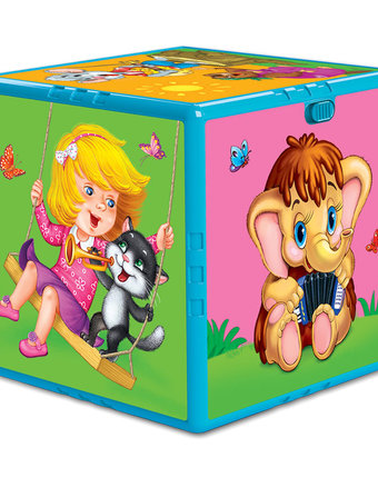 Миниатюра фотографии Музыкальная игрушка азбукварик говорящий кубик любимые мультяшки 10 см