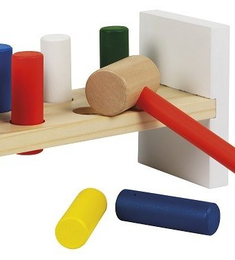 Миниатюра фотографии Деревянная игрушка totum miffy блок с колышками и молотком