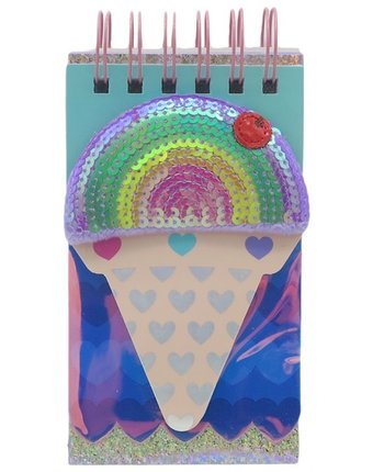 Миниатюра фотографии Mihi mihi блокнот плюшевый на кольцах мороженое