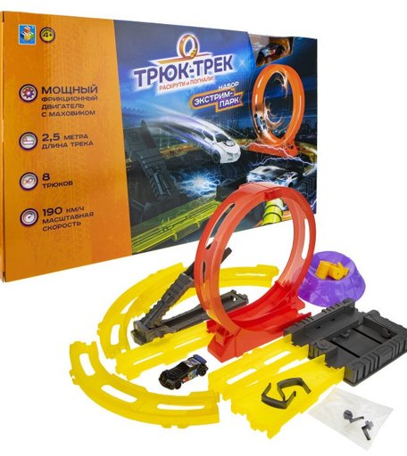 1 Toy Набор Трюк-трек Экстрим-парк с машинкой и аксессуаром