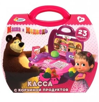 Игрушка "Касса" Маша и Медведь Играем вместе, с набором продуктов