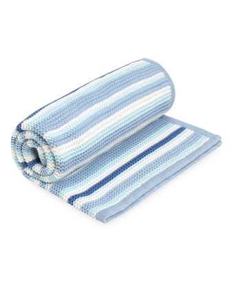Одеяло Mothercare в полоску вязаное, голубой
