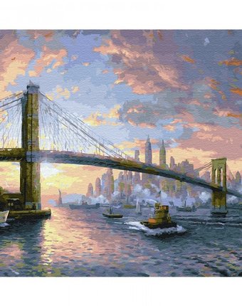 Миниатюра фотографии Molly картина по номерам рассвет над нью-йорком 40х50 см