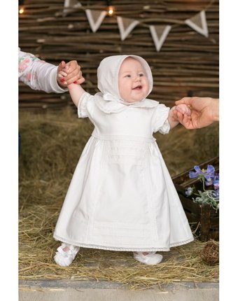 Миниатюра фотографии Alivia kids крестильный набор для девочки ажурный хлопок 15.251.10
