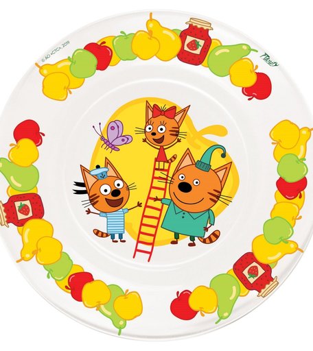 Тарелка Priority Три кота фрукты, с 3 лет