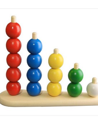 Миниатюра фотографии Деревянная игрушка rntoys пирамидка абака с шариками