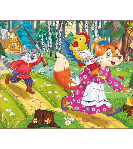 Пазл Издательство Учитель Кот, петух и лиса