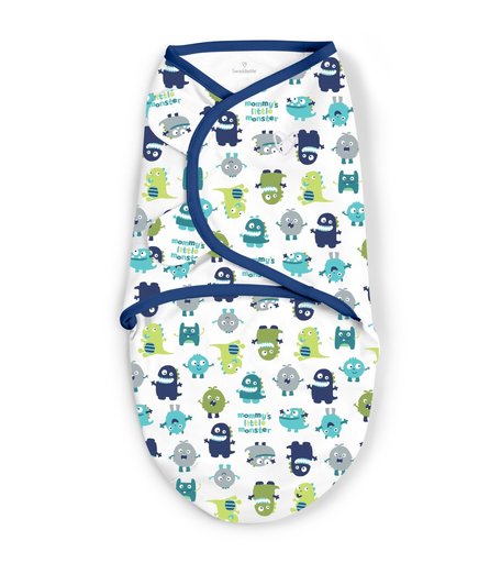 Конверт для пеленания на липучке Summer Infant Swaddleme, S/M, Blue Monster Boy