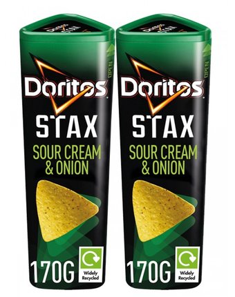 Doritos Кукурузные чипсы Stax Sour Cream&Onion со вкусом сметаны и лука 170 г 2 шт.