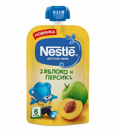 Пюре Nestle яблоко-клубника, с 6 месяцев, 90 г