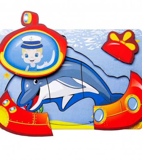Деревянная игрушка Сибирские игрушки Вкладыш многослойный Морской