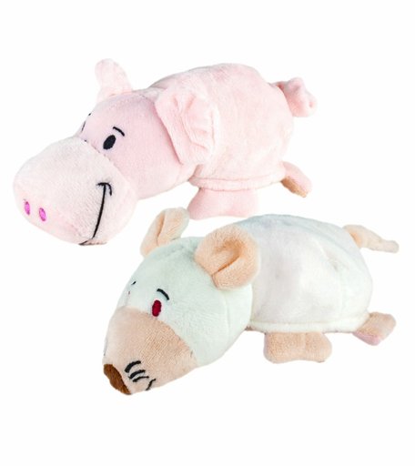 Игрушка-вывернушка 1Toy Символы года 16 см цвет: белый/розовый