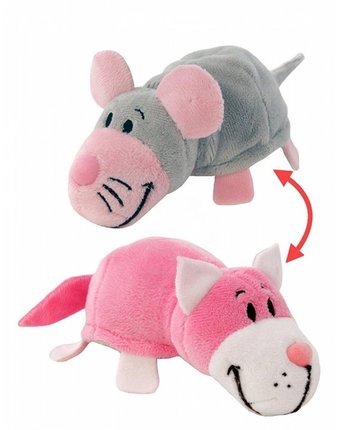 Мягкая игрушка 1 Toy Вывернушка Розовый кот-Мышка 2 в 1 35 см