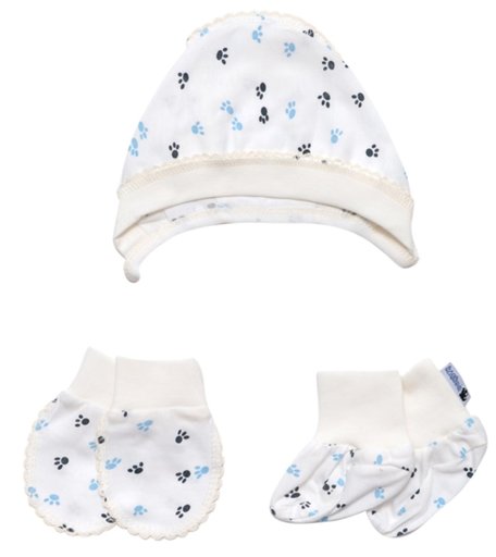 Чепчик пинетки/рукавички/чепчик Клякса