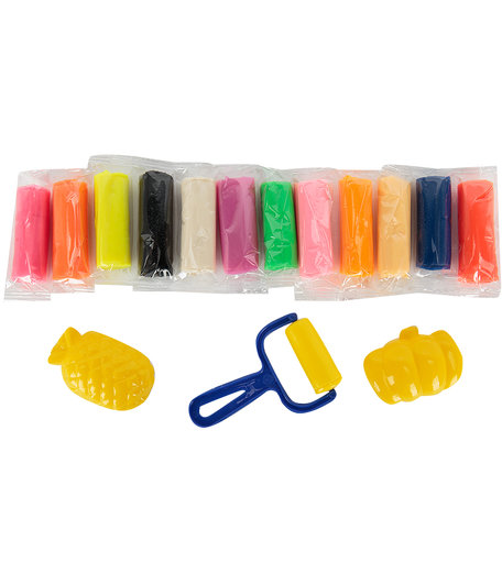 Тесто для лепки Color Puppy ролик+формочки (12 цв) (204 г) желтый