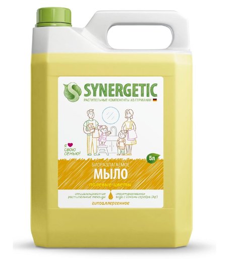 Мыло Synergetic (Синергетик), жидкое, полевые цветы, 5 л.