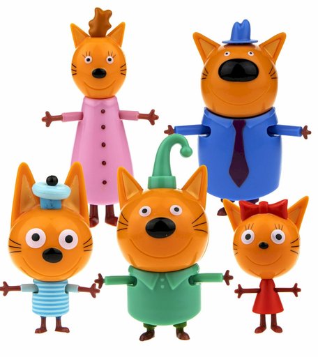 Набор Три кота Коржик, Карамелька, Компот, Мама и Папа