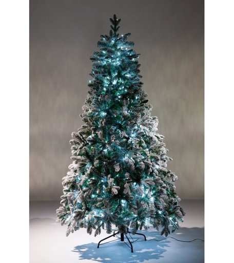 Crystal Trees Искусственная Ель Габи заснеженная с вплетенной гирляндой 210 см