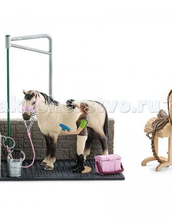 Миниатюра фотографии Schleich игровой набор для мойки лошадей