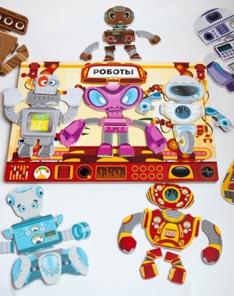 Mr.Bigzy Магнитная игра Роботы 65 деталей