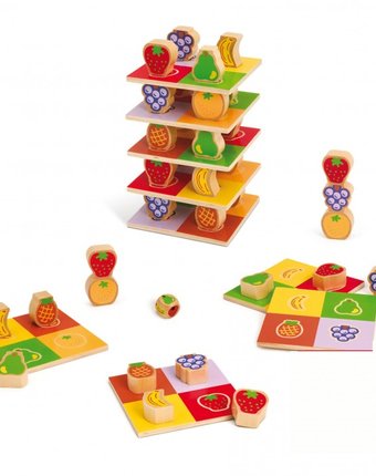 Миниатюра фотографии Деревянная игрушка goula игра фруктовая башня