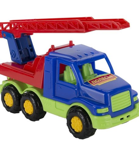 Грузовик Полесье Максик синяя кабина-красный кран