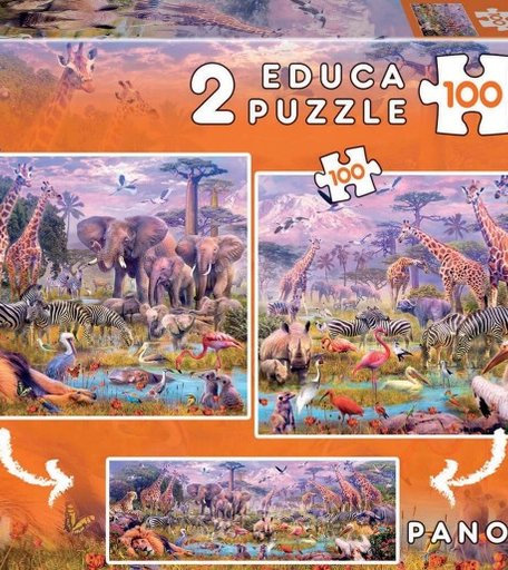 Educa Пазл Дикие животные 2 в 1 (200 деталей)