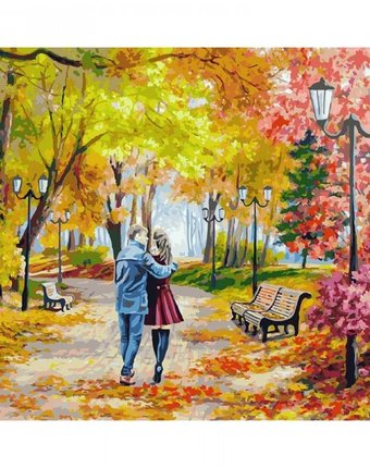Белоснежка Картина по номерам Осенний парк, скамейка, двое 142-AB