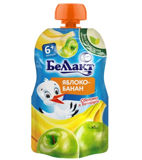 Пюре Беллакт из яблок и банана , 90 грамм г, с 6 месяцев
