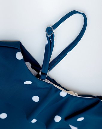 Миниатюра фотографии Синий купальник в горошек button blue