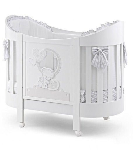 Детская кроватка Italbaby Love Oval с матрасом и комплектом белья (5 предметов)