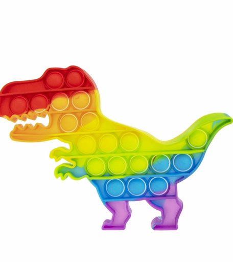 Игрушка-антистресс 1Toy Пупырка вечная Динозавр радужный 19 см