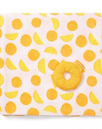 Миниатюра фотографии Плед babyono набор с погремушкой апельсин