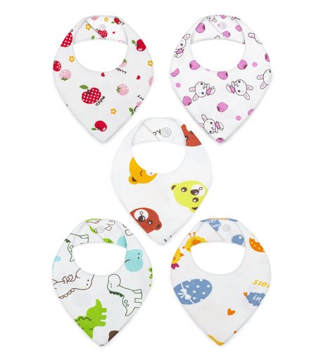 Слюнявчик NDCG из 100% хлопка mother care, 5 шт, для девочек, с 3 месяцев, 33 х 30 см