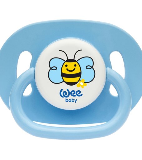 Пустышка WeeBaby С овальным кольцом Вишенка силикон, от 6 месяцев