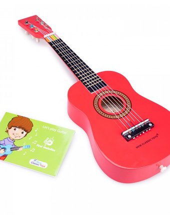 Миниатюра фотографии Деревянная игрушка new cassic toys гитара мини 60 см