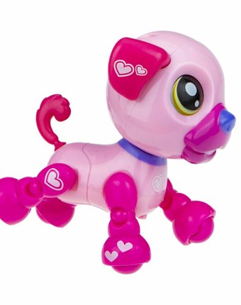 Миниатюра фотографии Интерактивная собака 1toy robo pets робо-щенок, розовый цвет: розовый