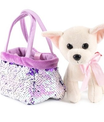 Миниатюра фотографии Мягкая игрушка fancy собачка в сумочке-переноске 18 см