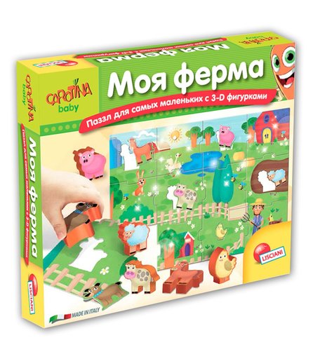 Пазл Lisciani Carotina Baby Моя ферма с 3D-фигурками