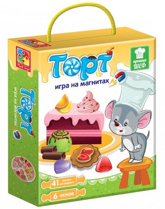 Миниатюра фотографии Vladi toys магнитная игра крошка шеф торт