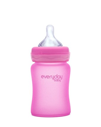 Миниатюра фотографии Стеклянная бутылочка с индикатором температуры everyday baby, 150 мл