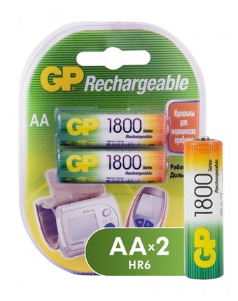 Миниатюра фотографии Gp комплект аккумуляторов аa (lr6) (180aahc-cr2) 2 шт.