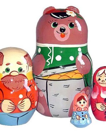 Миниатюра фотографии Матрешка русские народные игрушки маша и медведь